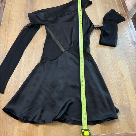 Maximilian Davis Nightfall Draped Asymmetric Dress Black Runway 22 Satin Size XS - Picture 9 of 16